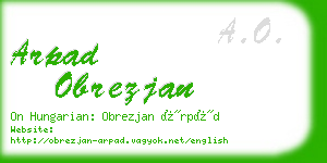 arpad obrezjan business card